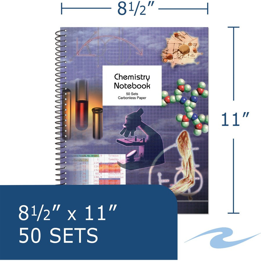 100 Sheets - 200 Pages - Printed - Spiral Bound - Front Ruling Surface - 15 lb Basis Weight - 56 g/m² Grammage - 11" x 8 1/2" Sheet Size - 0.33" Height x 8.5" Width x 11" Length - White, Blue Paper - Board Cover - 12 / Carton