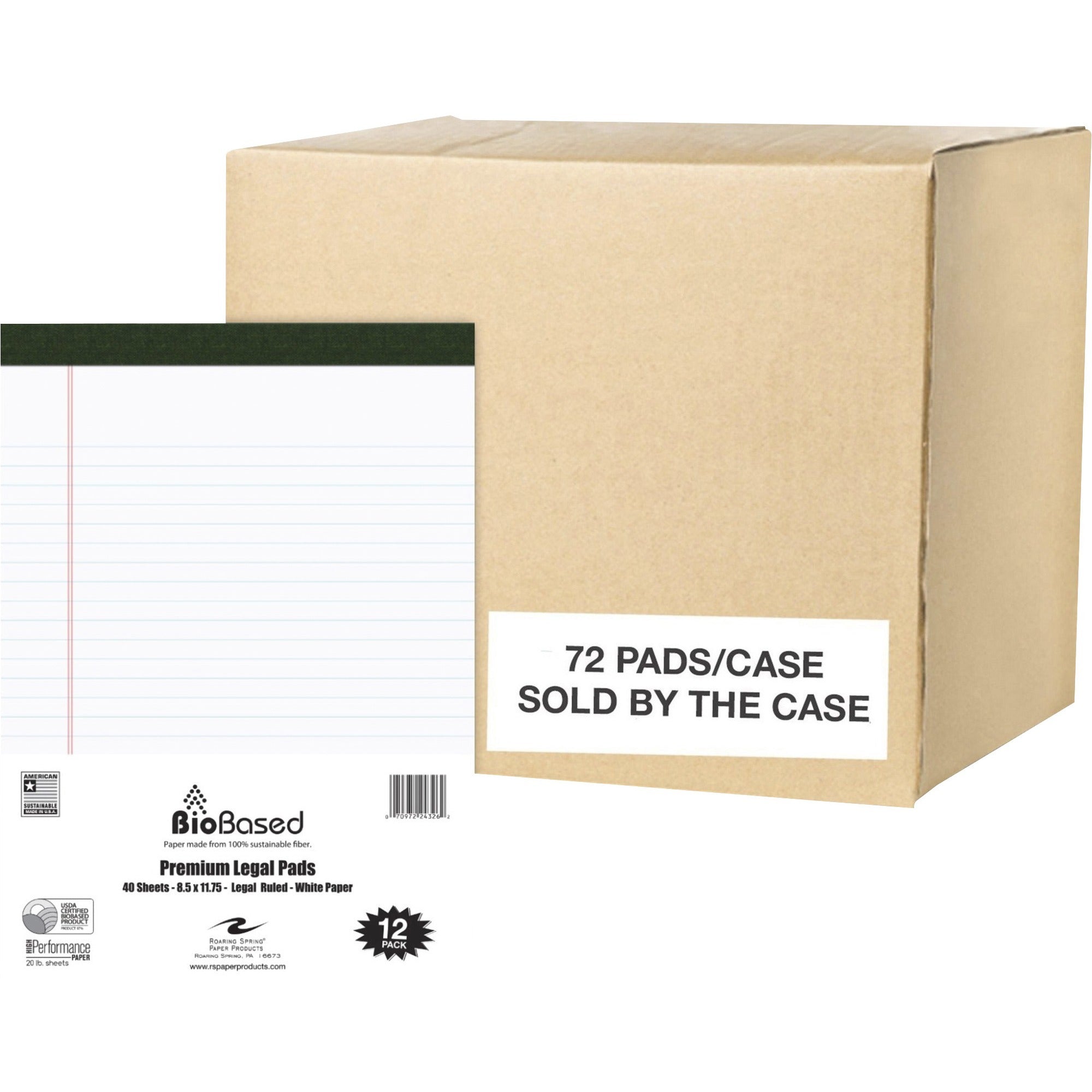 Roaring Spring USDA Certified Bio-Preferred Legal Pads