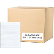 50 Sheets - 100 Pages - Printed - Glued - Both Side Ruling Surface - Red Margin - 3 Hole(s) - 15 lb Basis Weight - 56 g/m² Grammage - 11" x 8 1/2" Sheet Size - 0.25" Height x 8.5" Width x 11" Length - White Paper - Chipboard Cover - 36 / Carton