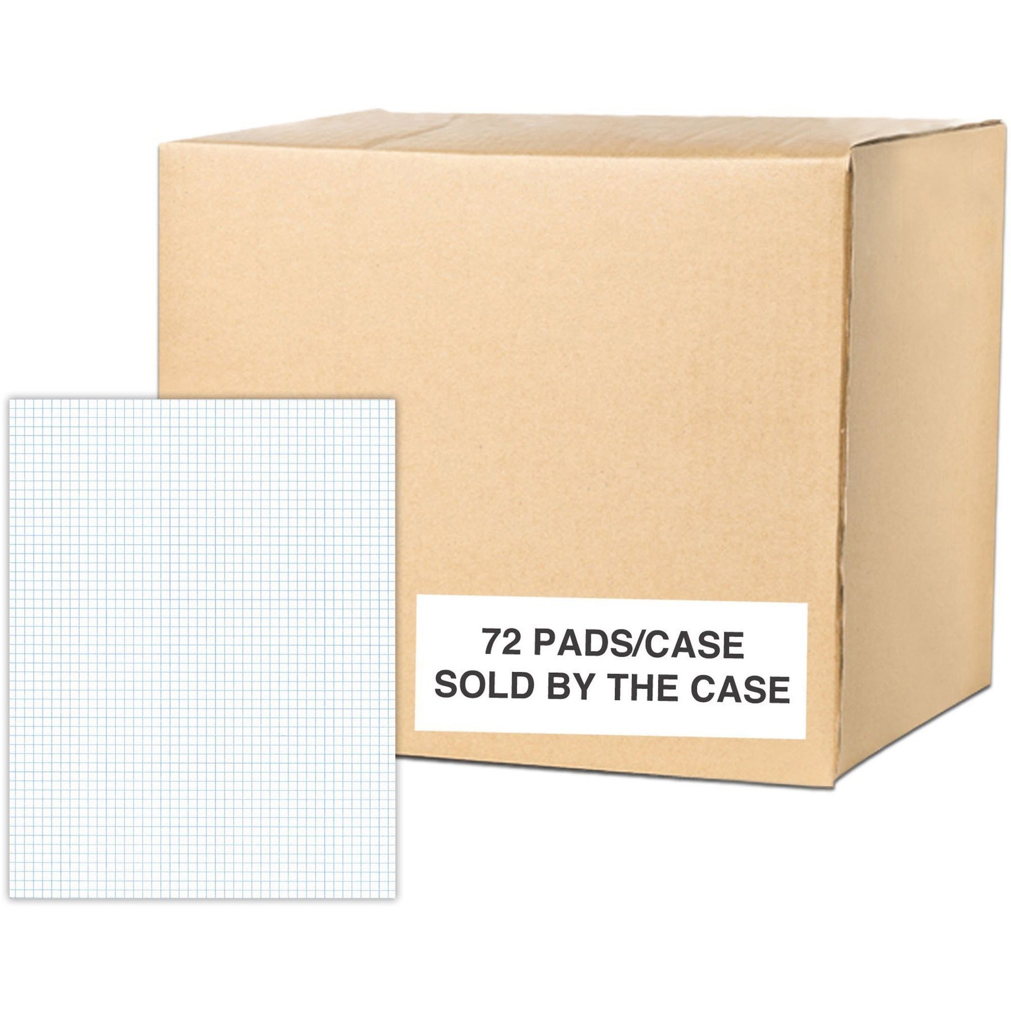 50 Sheets - 100 Pages - Printed - Glued - Both Side Ruling Surface - 15 lb Basis Weight - 56 g/m² Grammage - 11" x 8 1/2" Sheet Size - 0.25" Height x 8.5" Width x 11" Length - White Paper - Chipboard Cover - 72 / Carton