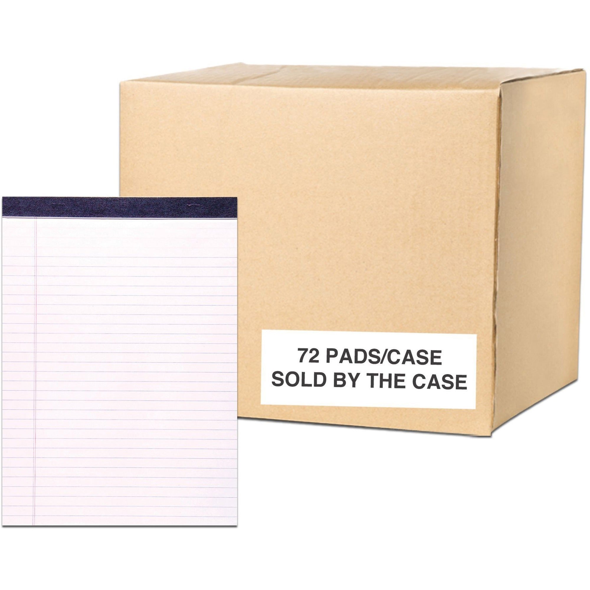 Roaring Spring Legal Pads, 50 Sheets per Pad, 100 Pages, Legal Size 11 3/4" x 8 1/2", White, Wide Ruled, Double Red Margin, Blue Binding, Micro Perforated, Recycled, 36 Pads per Carton