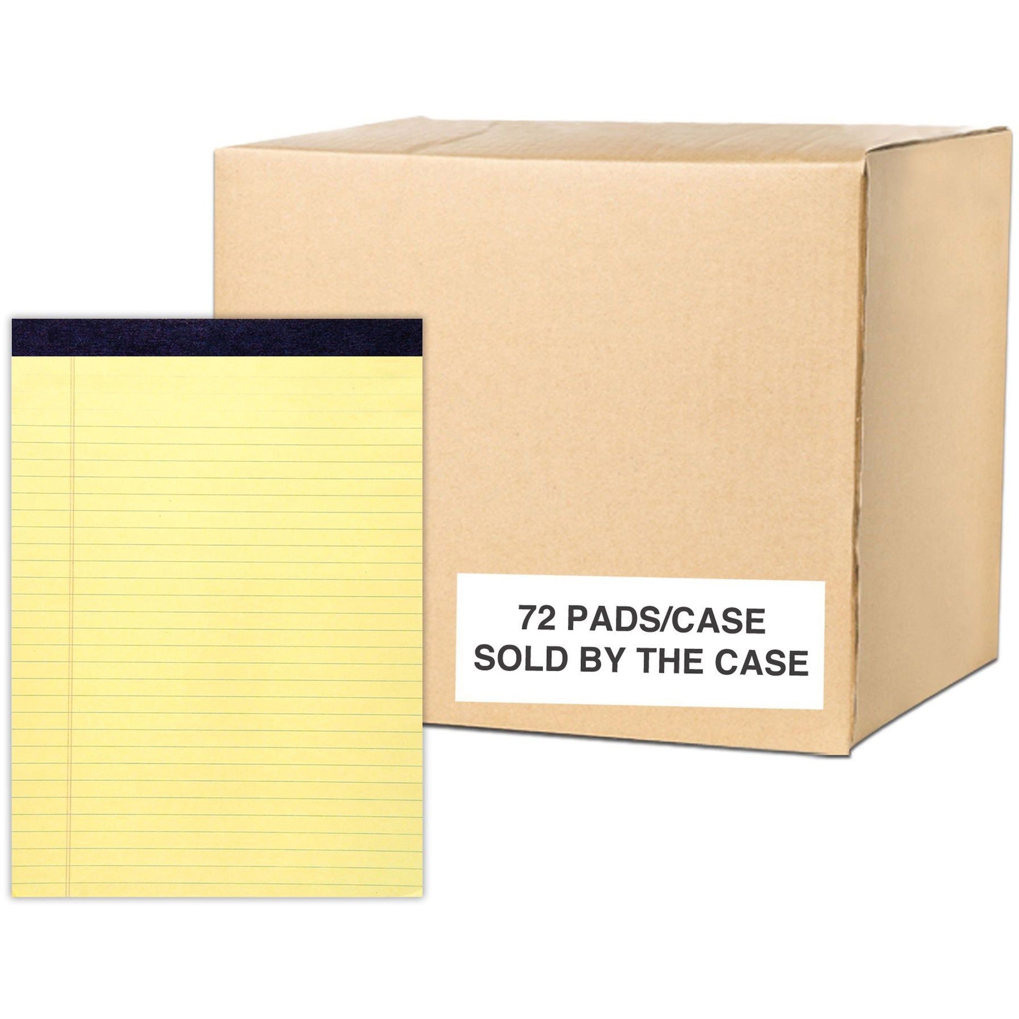 Roaring Spring Legal Pads, 50 Sheets per Pad, 100 Pages, Wide Ruled, Double Line Red Margin, Canary Paper, 11 3/4" x 8 1/2", Maroon Binding, Micro Perforated, 36 Pads per Carton