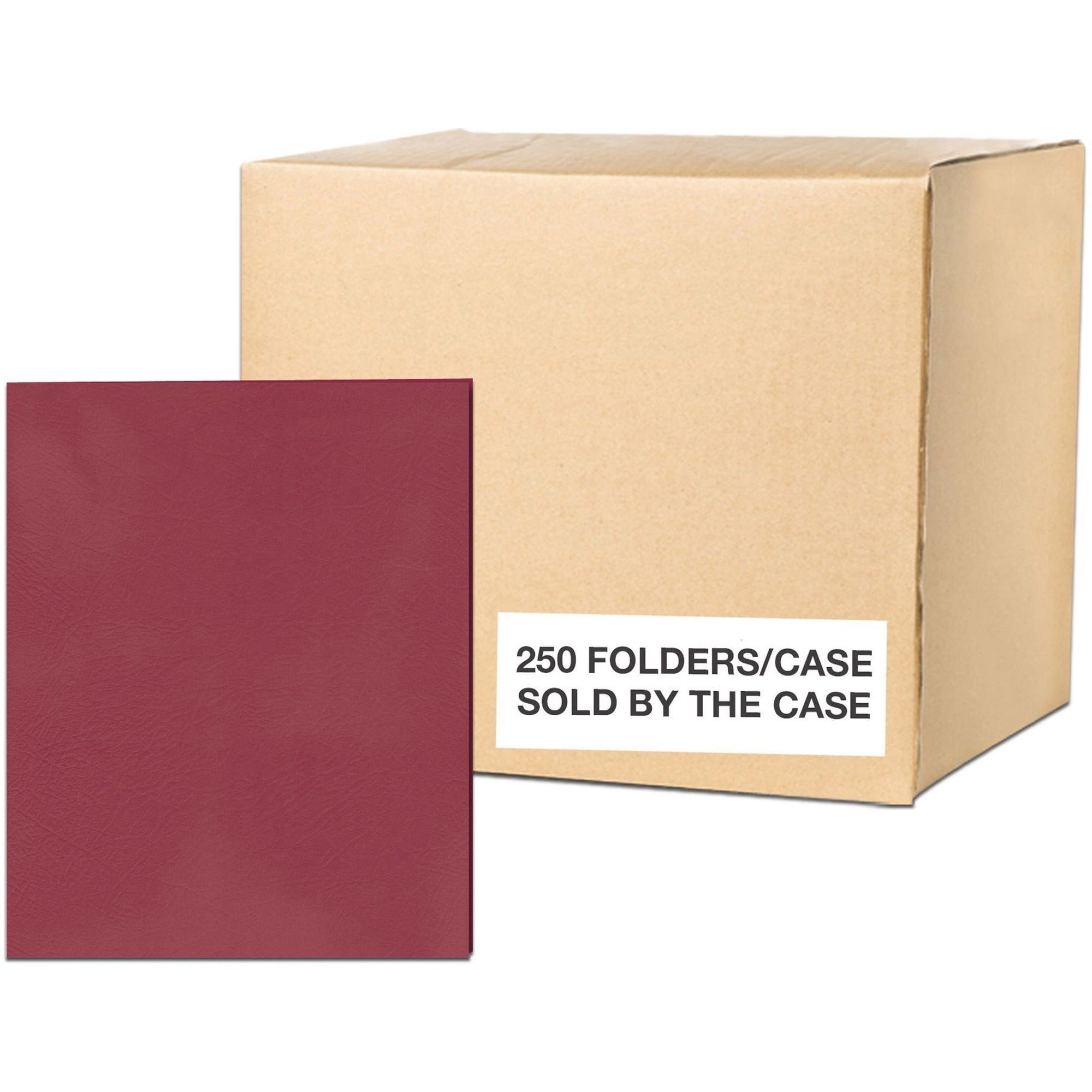 Roaring Spring Letter Pocket Folder - 8 1/2" x 11" - 50 Sheets Capacity - 2 Internal Pocket(s) - 11 pt. - Scarlet - 25/Box - 1 Carton