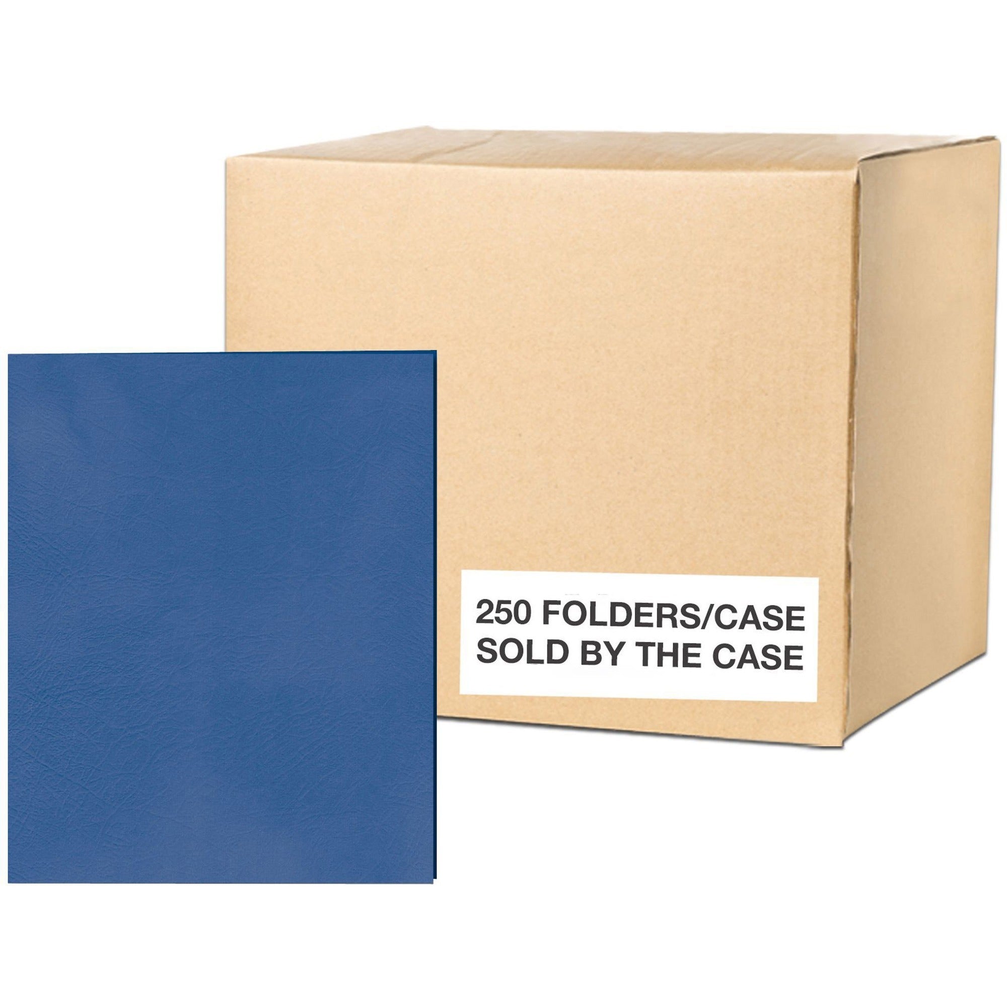Roaring Spring Letter Pocket Folder - 8 1/2" x 11" - 50 Sheets Capacity - 2 Internal Pocket(s) - 11 pt. - Dark Blue - 25/Box - 1 Carton