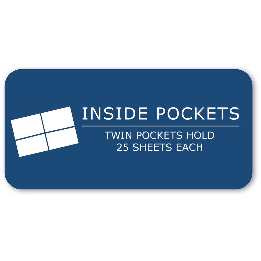 Roaring Spring Letter Pocket Folder - 8 1/2" x 11" - 50 Sheets Capacity - 2 Internal Pocket(s) - 11 pt. - Dark Blue - 25/Box - 1 Carton