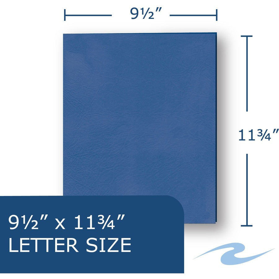 Roaring Spring Letter Pocket Folder - 8 1/2" x 11" - 50 Sheets Capacity - 2 Internal Pocket(s) - 11 pt. - Dark Blue - 25/Box - 1 Carton