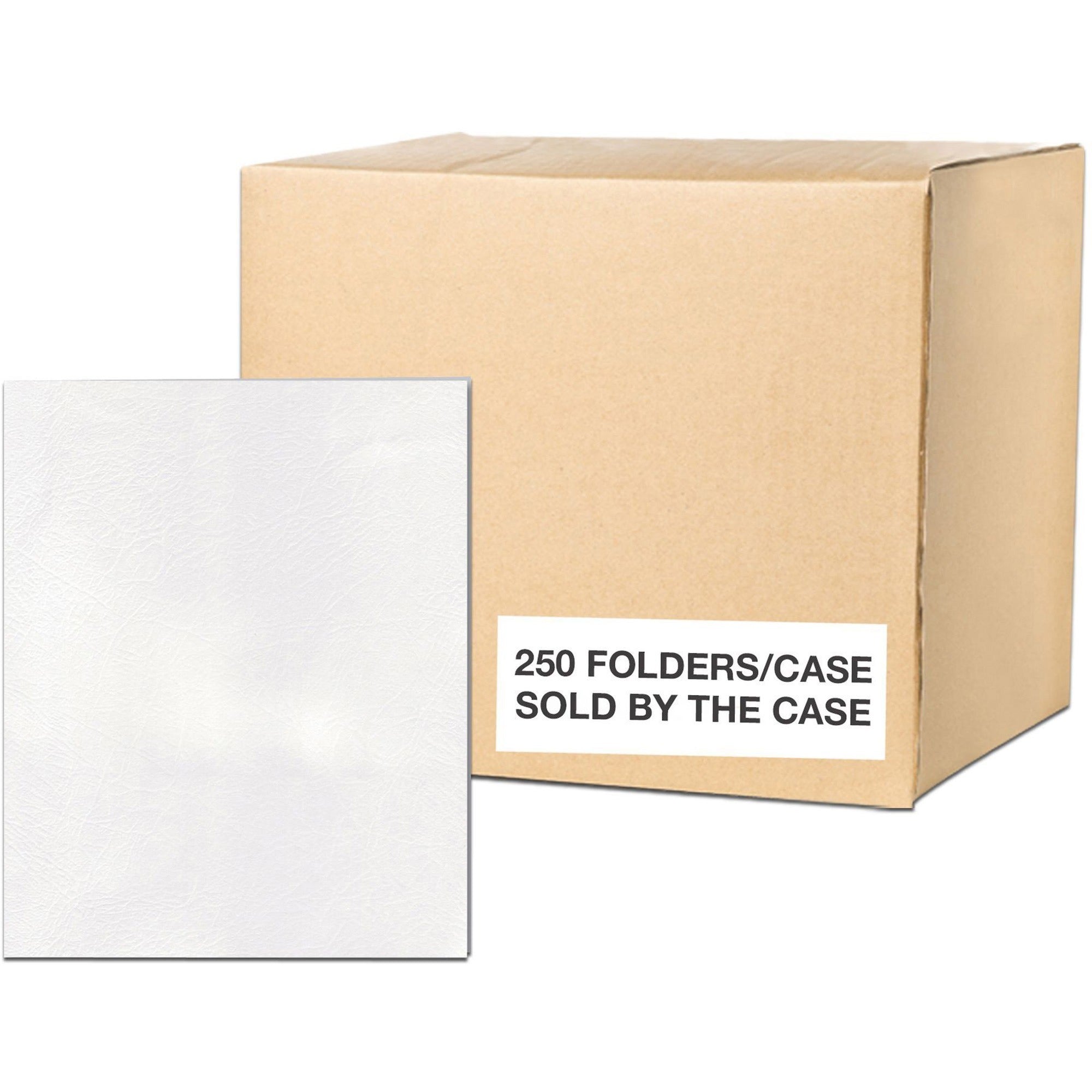 Roaring Spring Letter Pocket Folder - 8 1/2" x 11" - 50 Sheets Capacity - 2 Internal Pocket(s) - 11 pt. - White - 25/Box - 1 Carton