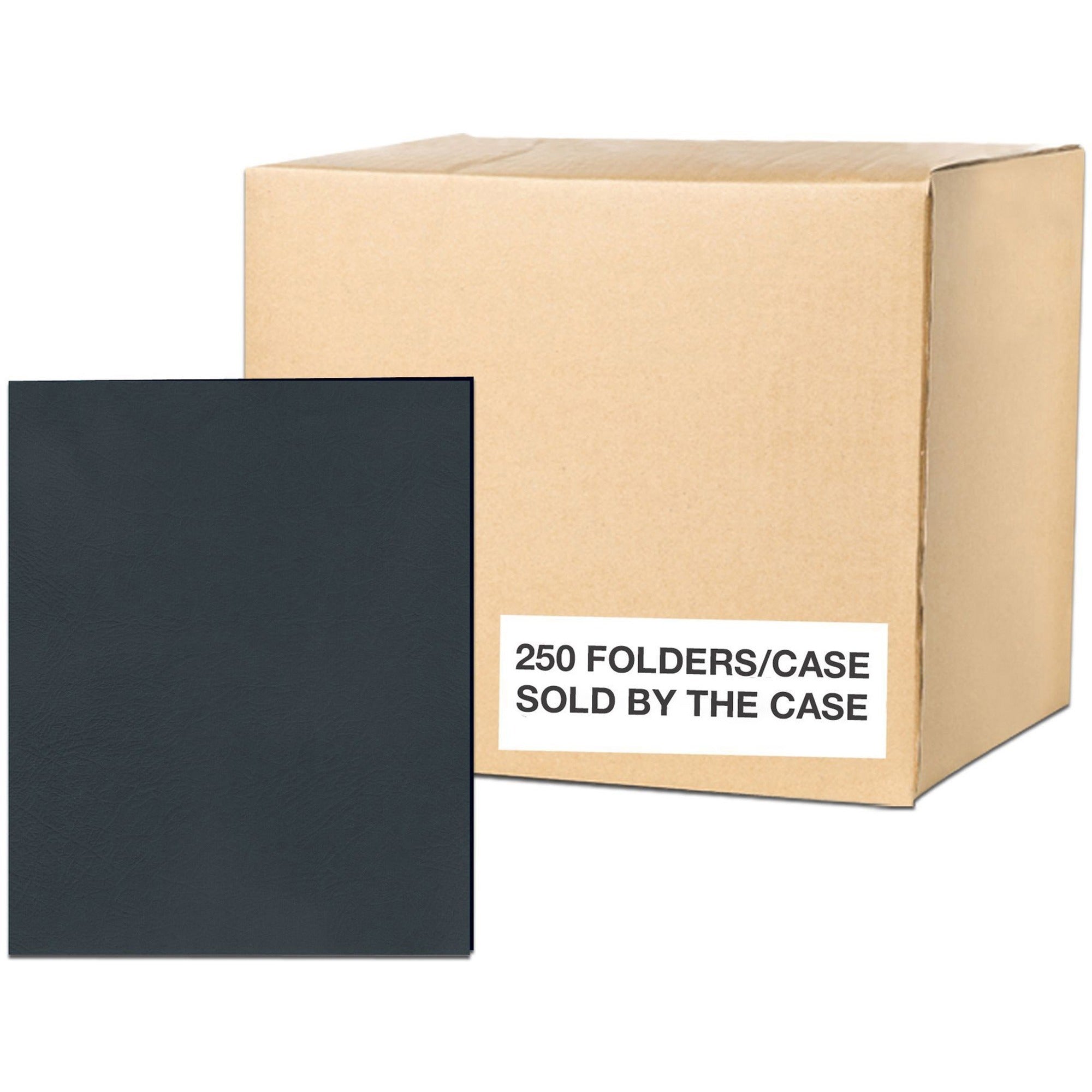 Roaring Spring Letter Pocket Folder - 8 1/2" x 11" - 50 Sheets Capacity - 2 Internal Pocket(s) - 11 pt. - Black - 25/Box - 1 Carton