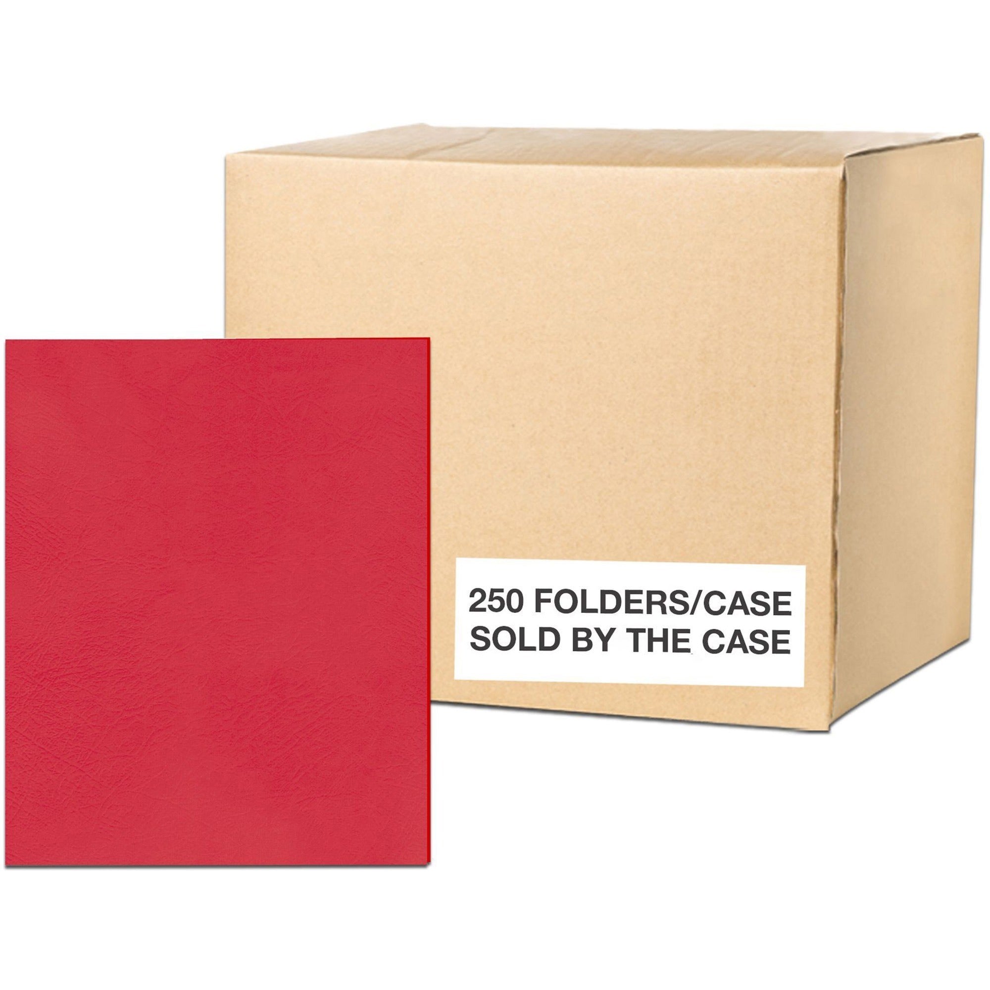 Roaring Spring Letter Pocket Folder - 8 1/2" x 11" - 50 Sheets Capacity - 2 Internal Pocket(s) - 11 pt. - Red - 25/Box - 1 Carton