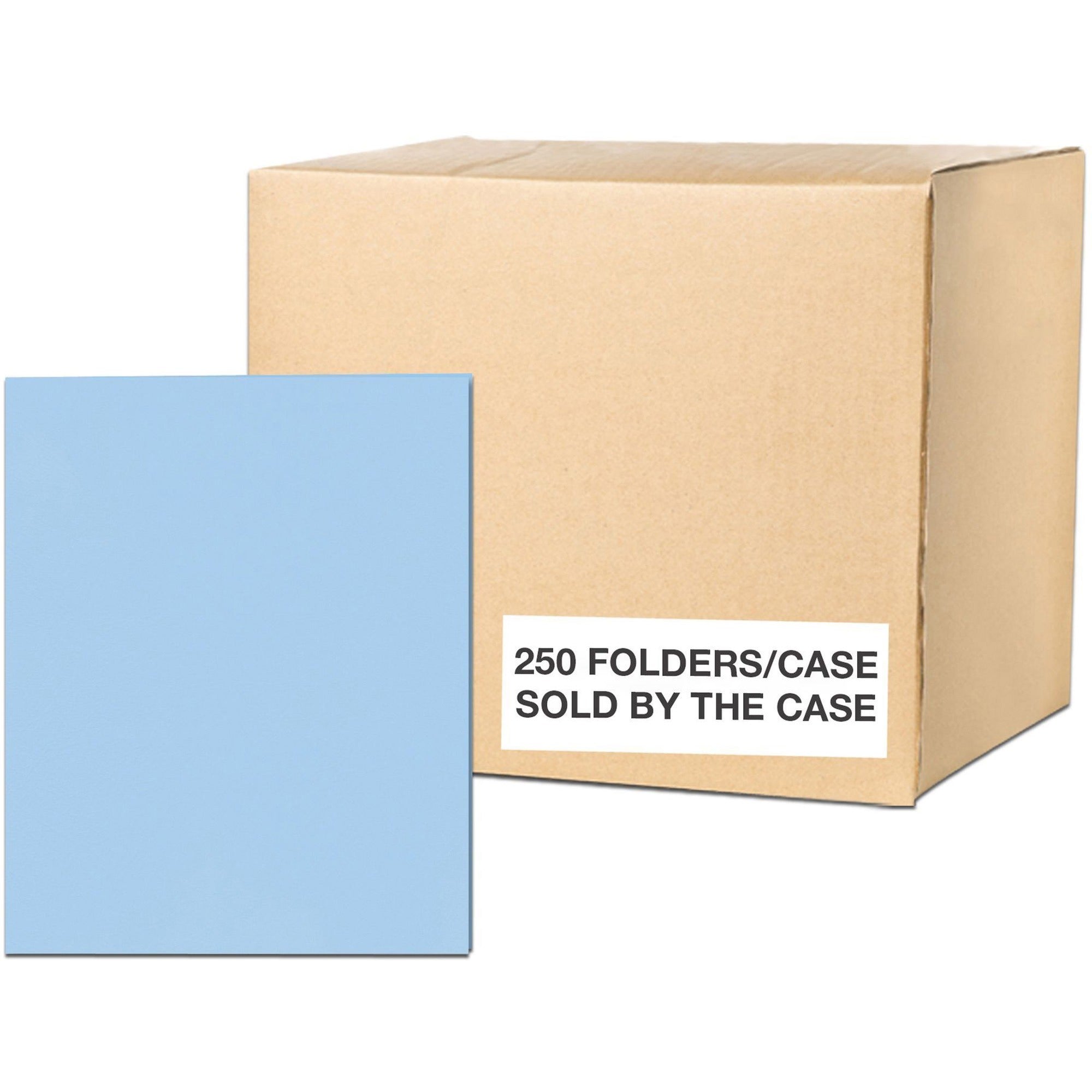 Roaring Spring Letter Pocket Folder - 8 1/2" x 11" - 50 Sheets Capacity - 2 Internal Pocket(s) - 11 pt. - Light Blue - 25/Box - 1 Carton