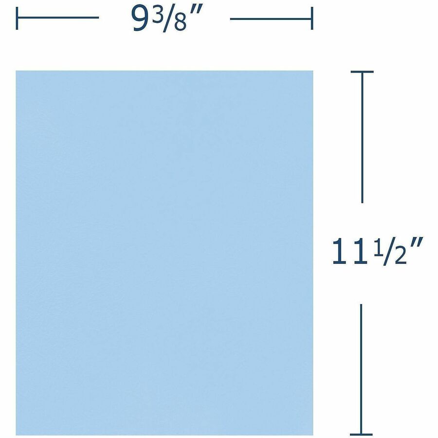 Roaring Spring Letter Pocket Folder - 8 1/2" x 11" - 50 Sheets Capacity - 2 Internal Pocket(s) - 11 pt. - Light Blue - 25/Box - 1 Carton