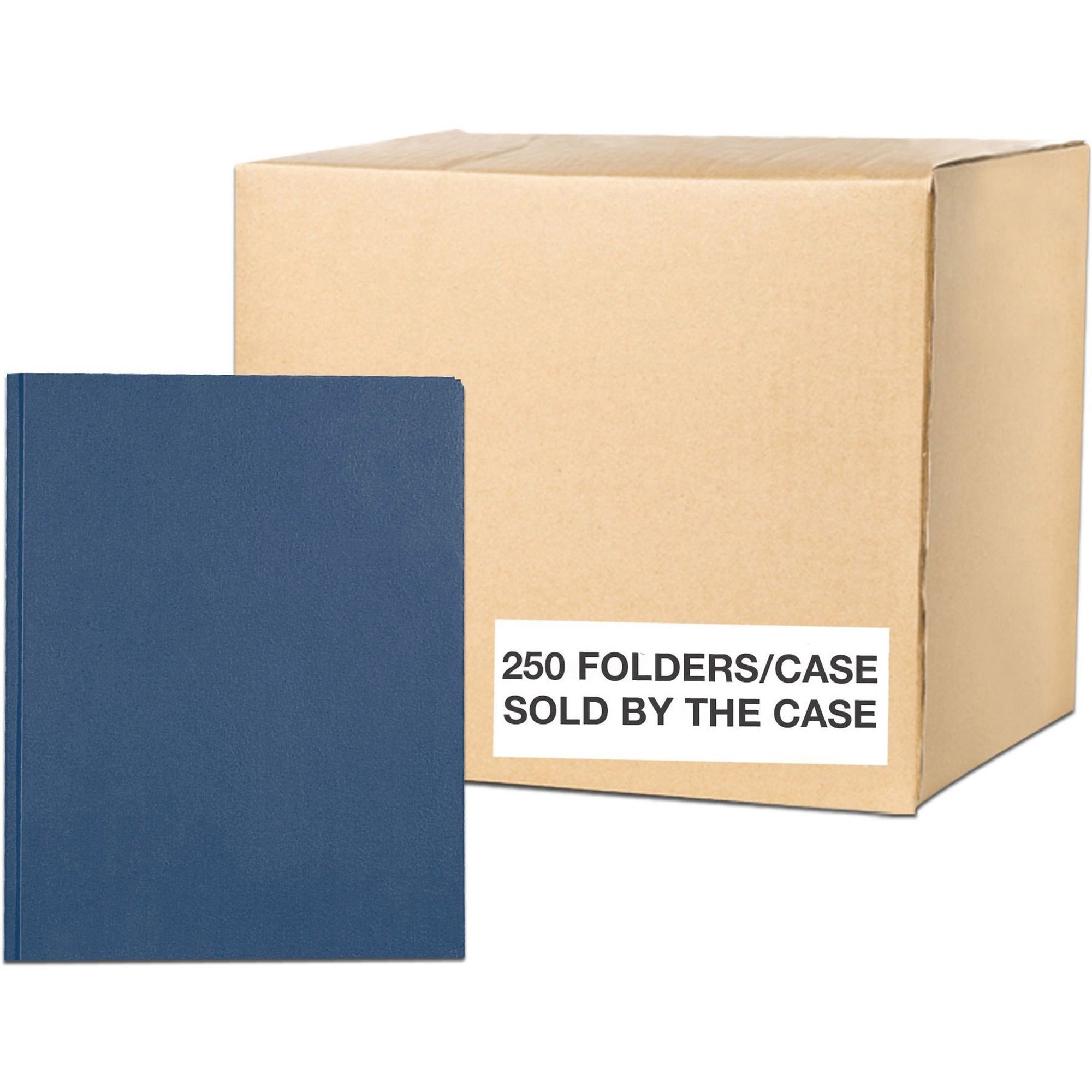 Roaring Spring Letter Fastener Folder - 8 1/2" x 11" - 50 Sheets Capacity - 3 x Prong Fastener(s) - 2 Internal Pocket(s) - 11 pt. - Dark Blue - 1 Carton