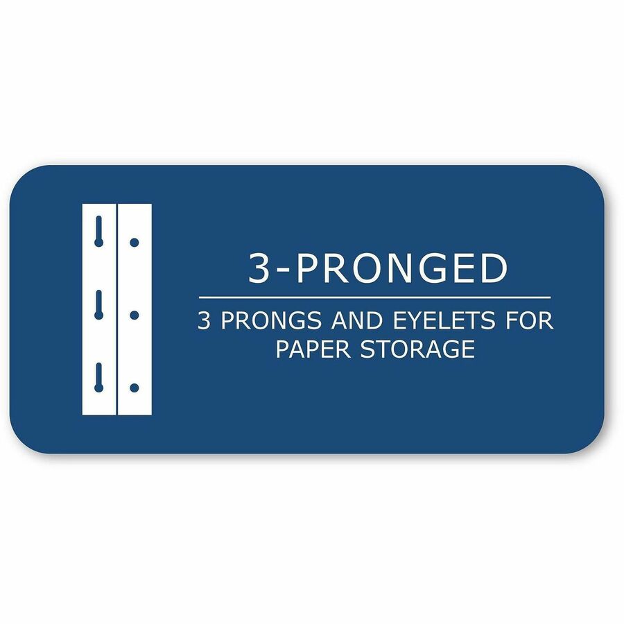 Roaring Spring Letter Fastener Folder - 8 1/2" x 11" - 50 Sheets Capacity - 3 x Prong Fastener(s) - 2 Internal Pocket(s) - 11 pt. - White - 1 Carton