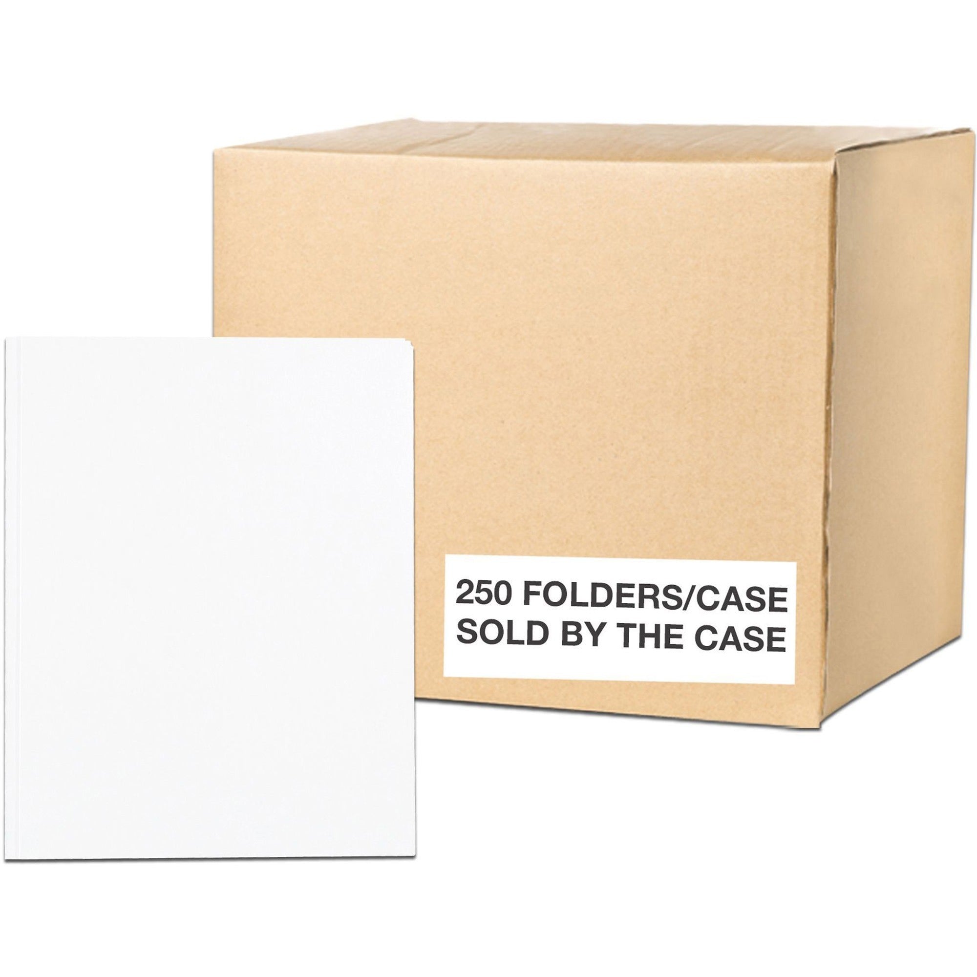 Roaring Spring Letter Fastener Folder - 8 1/2" x 11" - 50 Sheets Capacity - 3 x Prong Fastener(s) - 2 Internal Pocket(s) - 11 pt. - White - 1 Carton