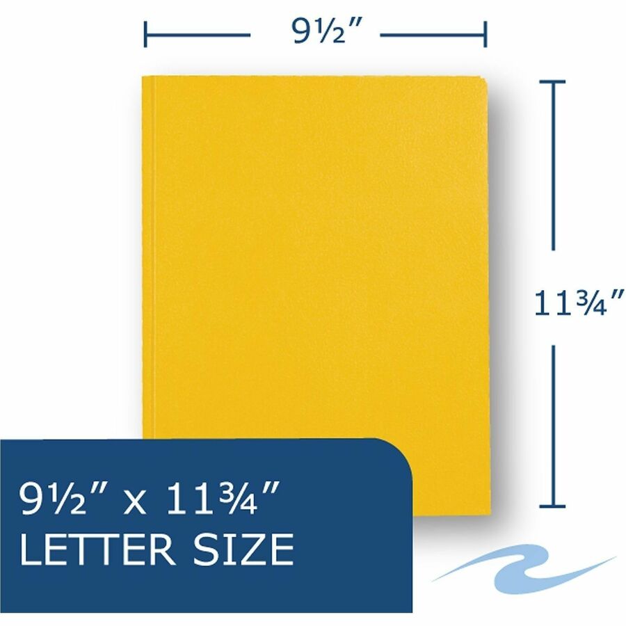 Roaring Spring Letter Fastener Folder - 8 1/2" x 11" - 50 Sheets Capacity - 3 x Prong Fastener(s) - 2 Internal Pocket(s) - 11 pt. - Yellow - 1 Carton