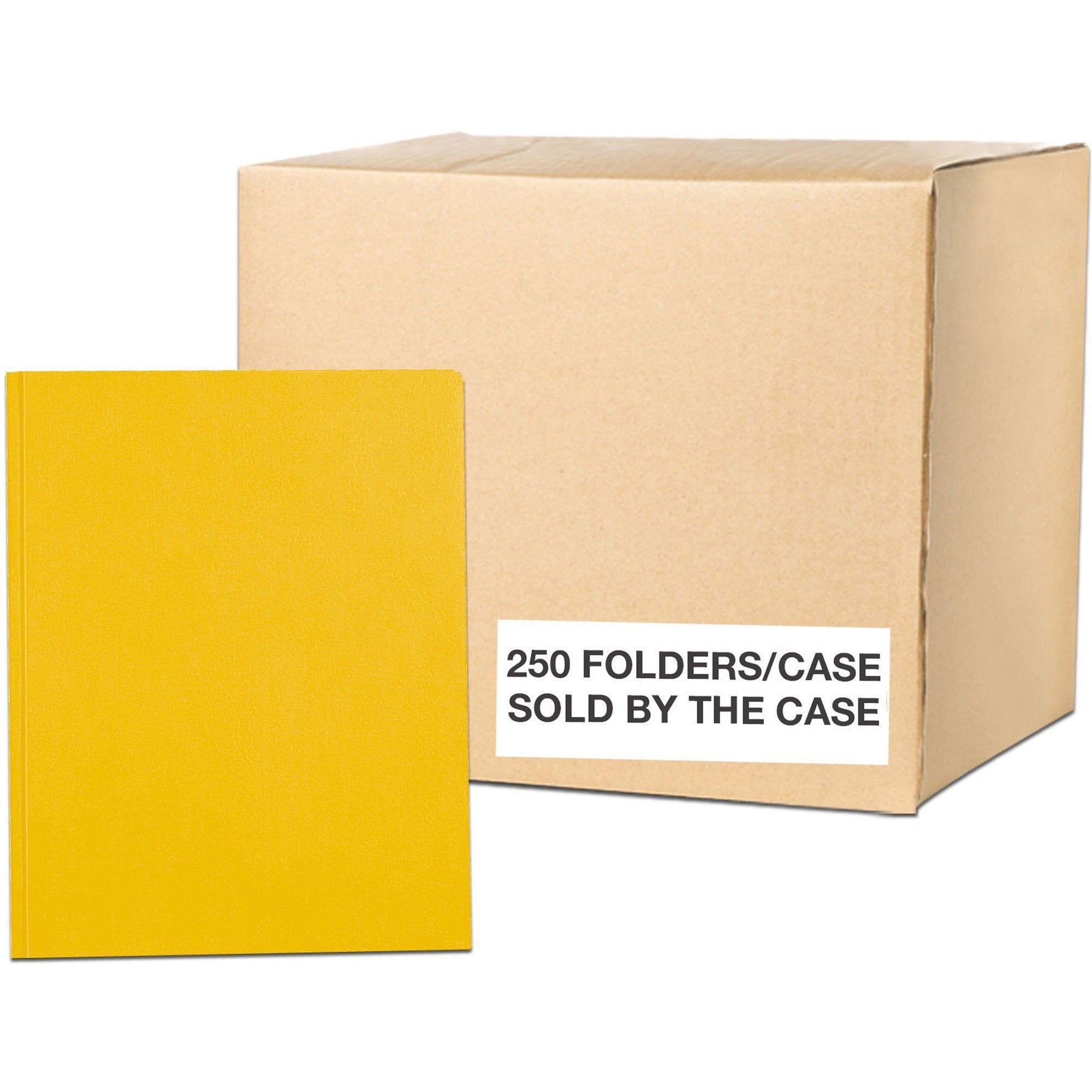 Roaring Spring Letter Fastener Folder - 8 1/2" x 11" - 50 Sheets Capacity - 3 x Prong Fastener(s) - 2 Internal Pocket(s) - 11 pt. - Yellow - 1 Carton