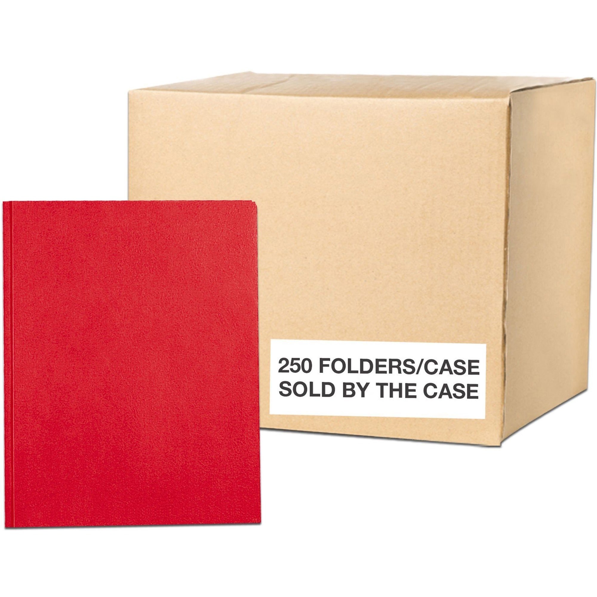 Roaring Spring Letter Fastener Folder - 8 1/2" x 11" - 50 Sheets Capacity - 3 x Prong Fastener(s) - 2 Internal Pocket(s) - 11 pt. - Red - 1 Carton