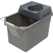 Rubbermaid Commercial Pail & Mop Strainer Combo Pack - 3.75 gal - Light Weight, Durable, Stackable, Handle - 12" x 10.5" - Plastic, Tubular Steel - Steel Gray - 6 / Carton