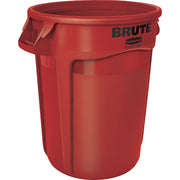 Rubbermaid Commercial Brute 32-Gallon Vented Containers - 32 gal Capacity - Round - Warp Resistant, UV Coated, Reinforced, Damage Resistant, Heavy Duty, Handle, Tear Resistant, Reinforced - 21.9" Diameter - Plastic - Red - 6 / Carton