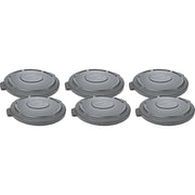 Rubbermaid Commercial Brute 20-gallon Container Lid - Round - Plastic - Gray - 6 / Carton