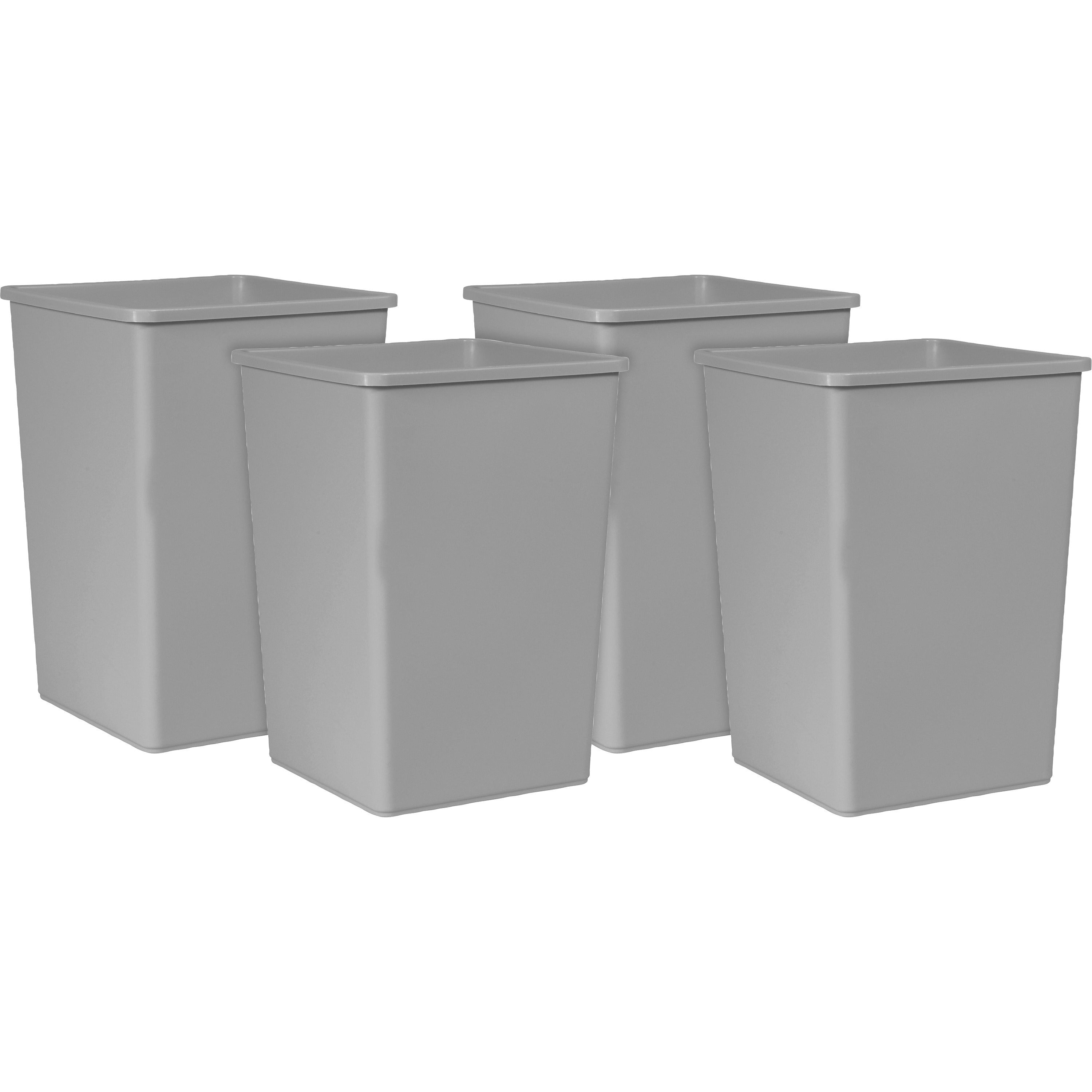 Rubbermaid Commercial Untouchable 35-gallon Container - 35 gal Capacity - Square - Crack Resistant, Durable - 27.6" Height x 19.5" Width - Linear Low-Density Polyethylene (LLDPE) - Gray - 4 / Carton