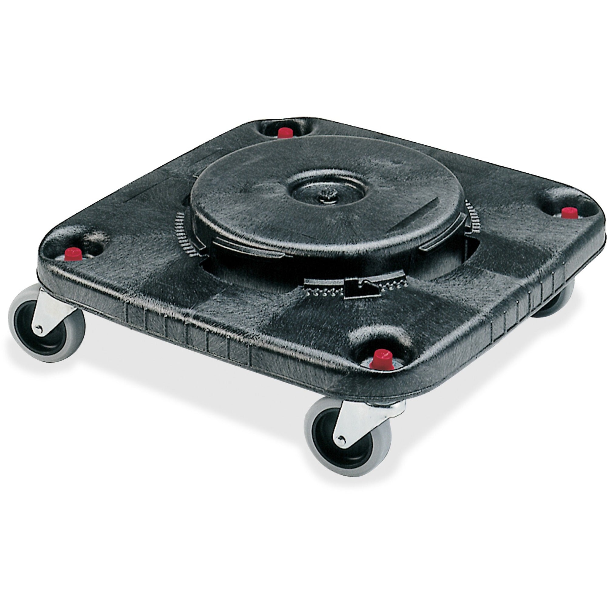 Rubbermaid Commercial Brute Square Container Dolly - 300 lb Load Capacity - Plastic - 17.25" Width x 6.25" Height - Black - 2 / Carton