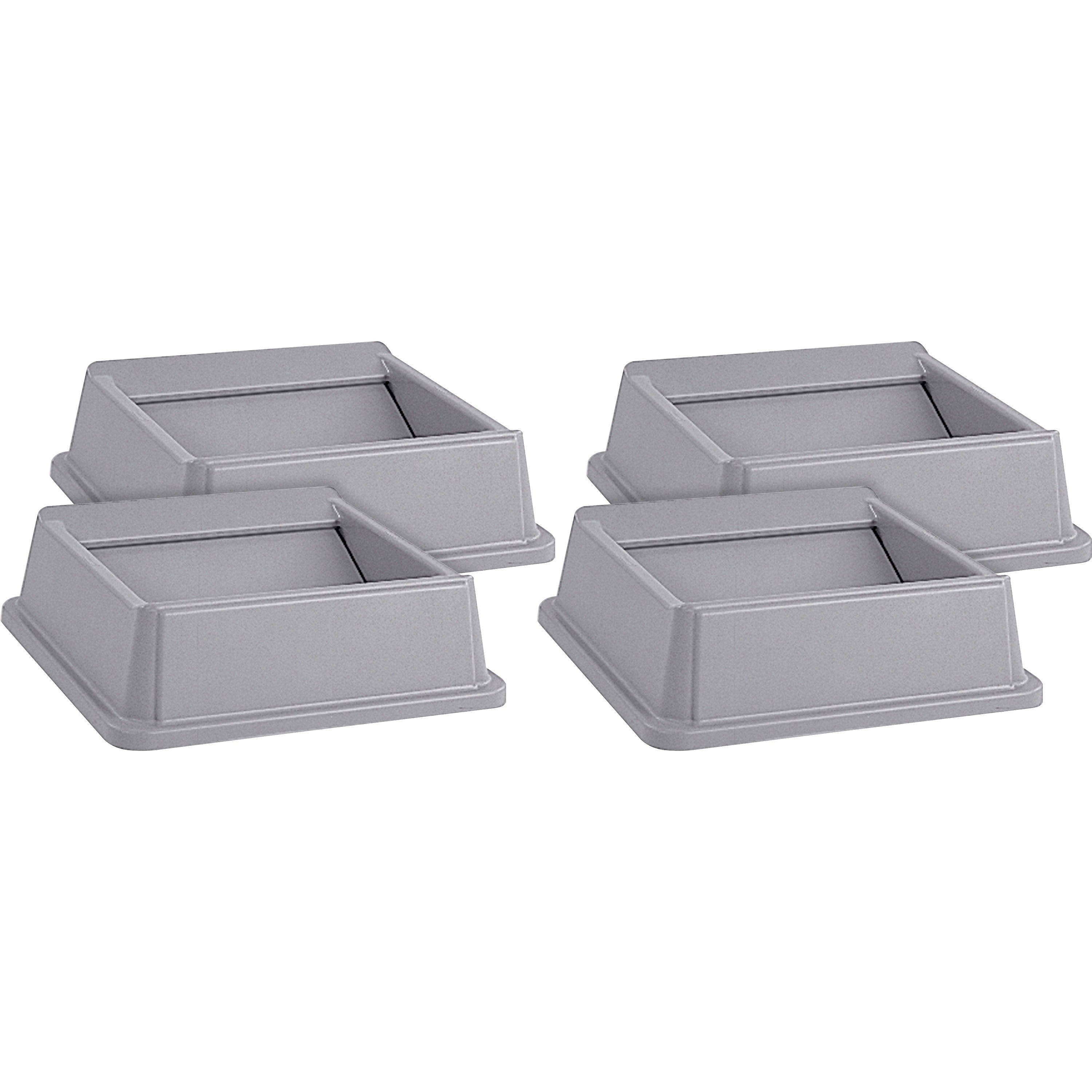 Rubbermaid Commercial Untouchable Square Swing Top - Square - Gray - 4 / Carton