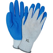 Safety Zone Blue/Gray Coated Knit Gloves - Latex Coating - X-Large Size - Blue, Gray - Crinkle Grip, Knitted - For Industrial - 2/Pair - 6 / Carton