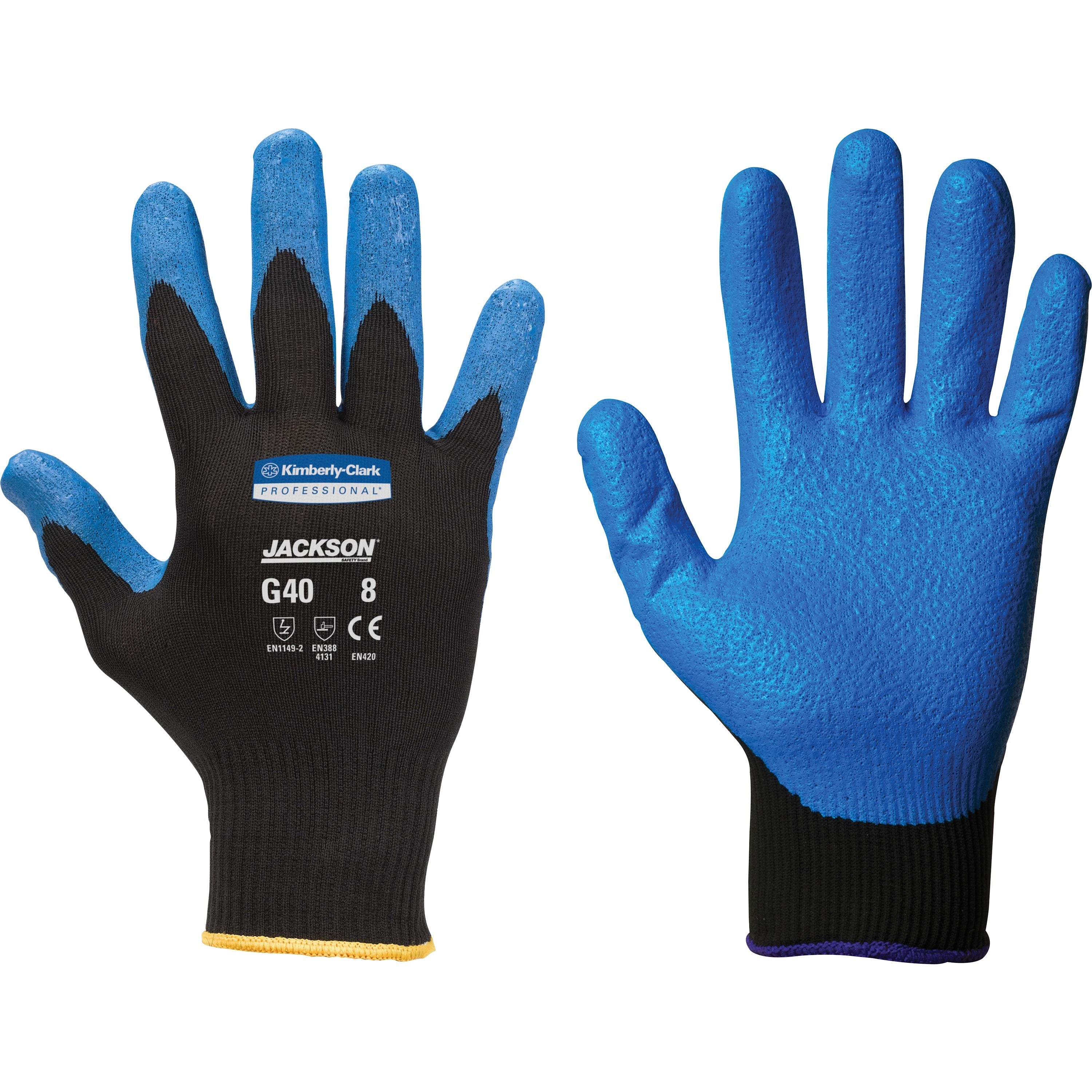 Kleenguard G40 Foam Nitrile Coated Gloves, Medium, Blue/Black, Silicone-Free, Seamless, Abrasion Resistant, Excellent Grip, 12 Pairs/Pack, 5 Packs/Carton