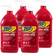 Zep Cherry Bomb Gel Hand Cleaner, Mild Cherry Scent, 1.5 Quart, Red, Moisturizing, 4 per Carton