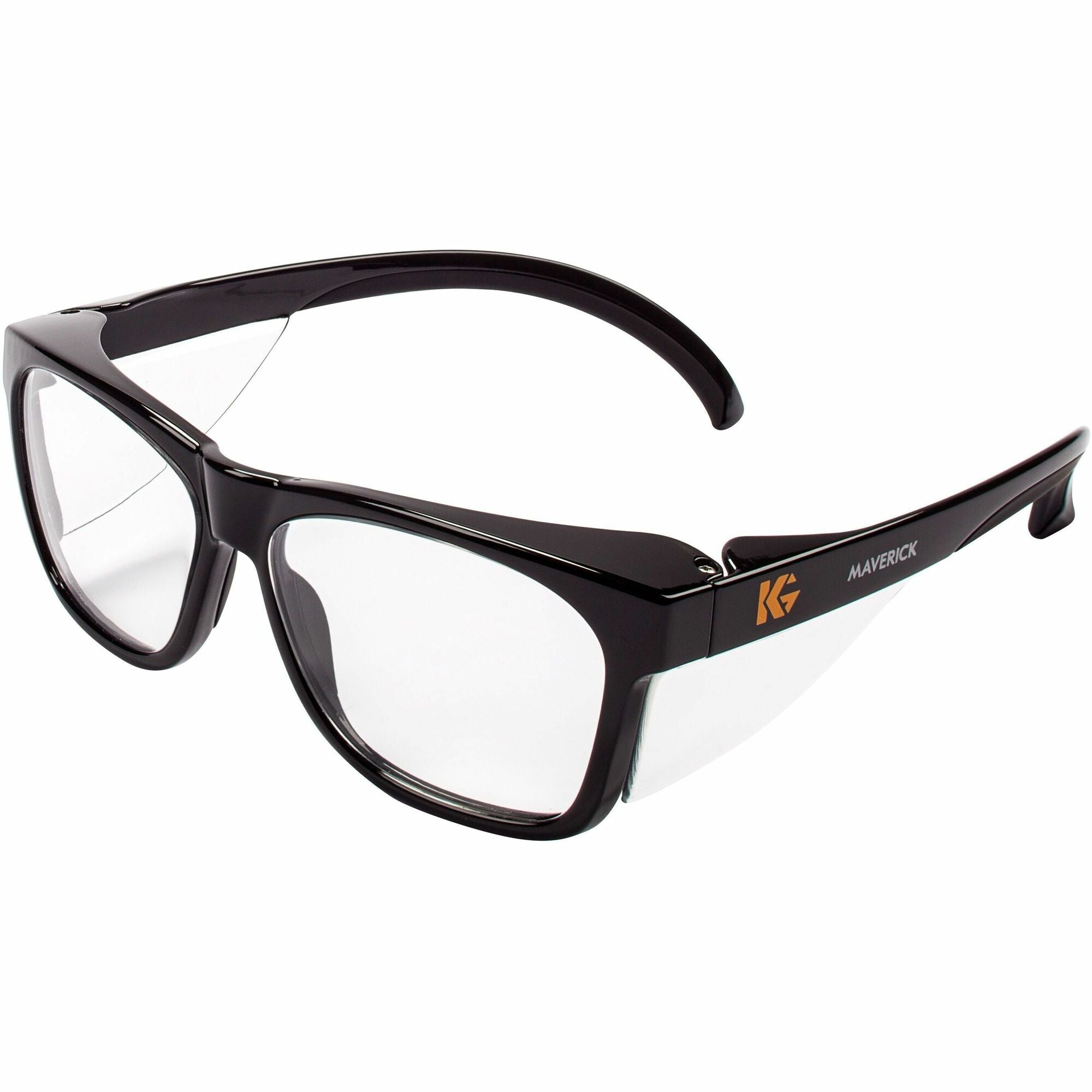 Kleenguard V30 Maverick Eye Protection, Clear/Black, Anti-fog, Anti-scratch, Lightweight, Wraparound Lens, Side Shield, Browguard, Polycarbonate Lens, 12/Box, 12/Carton