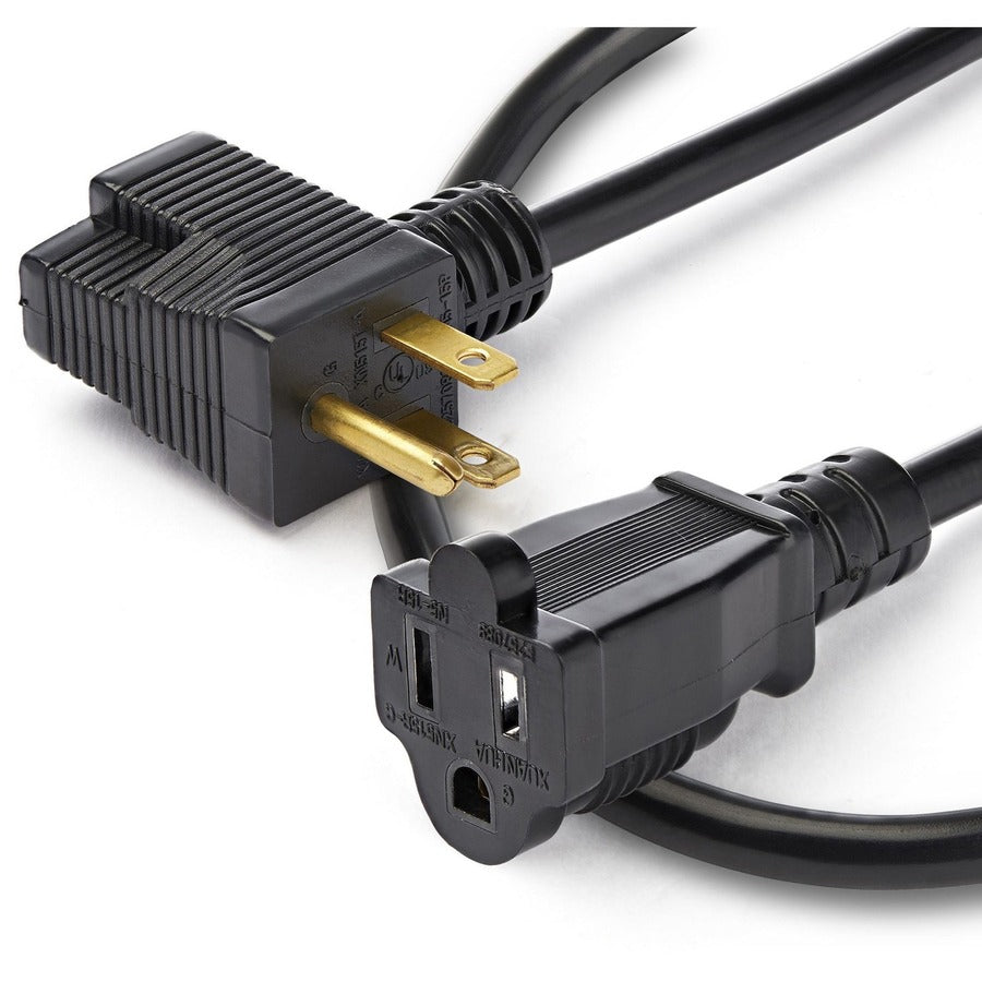 StarTech.com 12in Outlet Saver Extension Cord - NEMA 5-15P to 2 x NEMA 5-15R