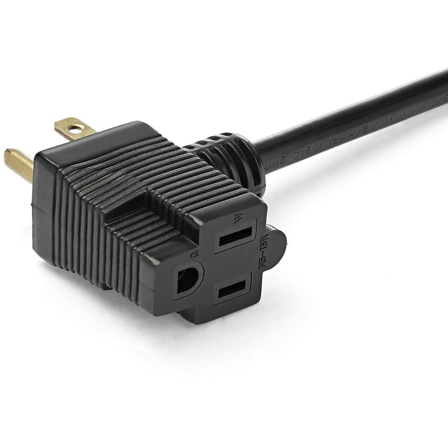 StarTech.com 12in Outlet Saver Extension Cord - NEMA 5-15P to 2 x NEMA 5-15R