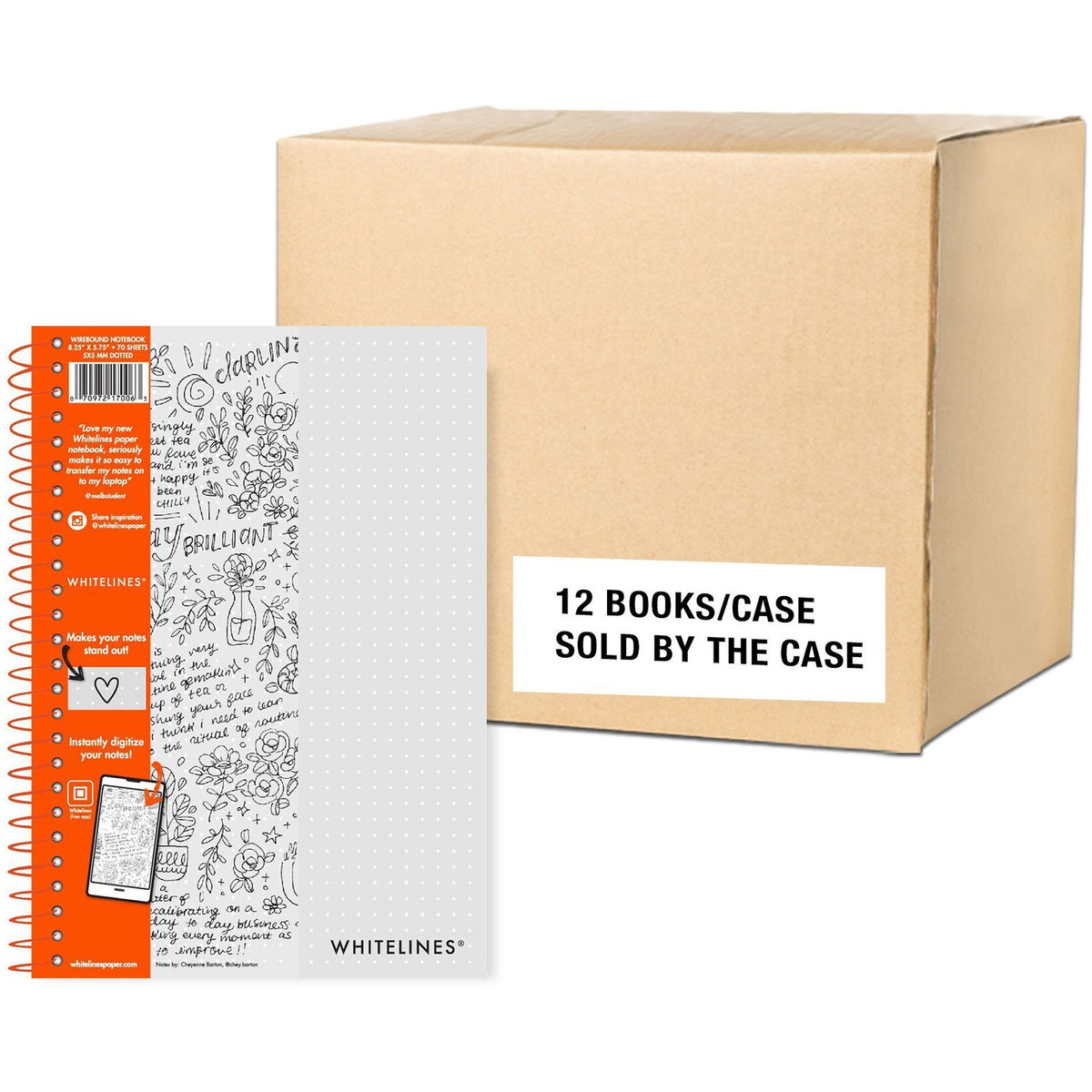 70 Sheets - 140 Pages - Printed - Wire Bound - Both Side Ruling Surface - Dotted Front Ruling - 20 lb Basis Weight - 5 3/4" x 8 1/4" Sheet Size - 0.33" Height x 5.8" Width x 8.3" Length - Gray Paper - Gray Whitelines Cover - Printed - 1 Carton