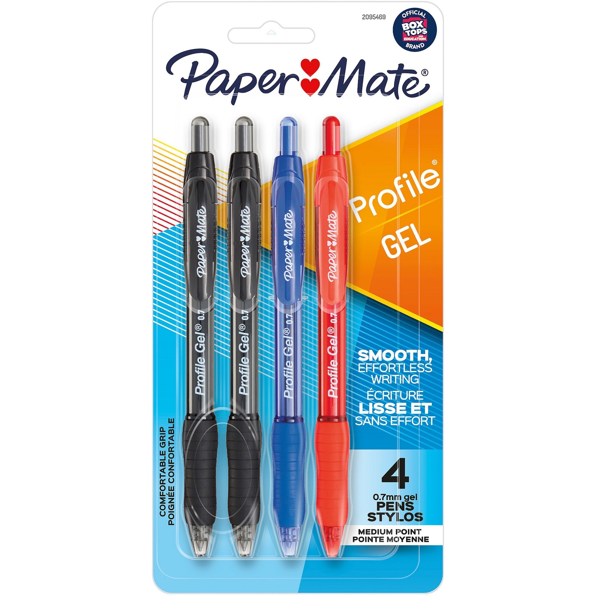 0.7 mm Medium Pen Point - Retractable - Black, Blue, Red, Assorted Ink - Gel-based - Assorted Barrel - 4 / Pack
