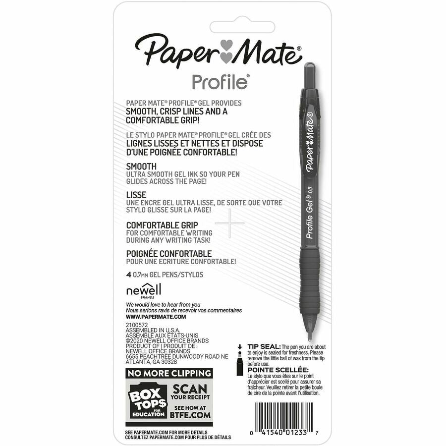 0.7 mm Medium Pen Point - Retractable - Black, Blue, Red, Assorted Ink - Gel-based - Assorted Barrel - 4 / Pack