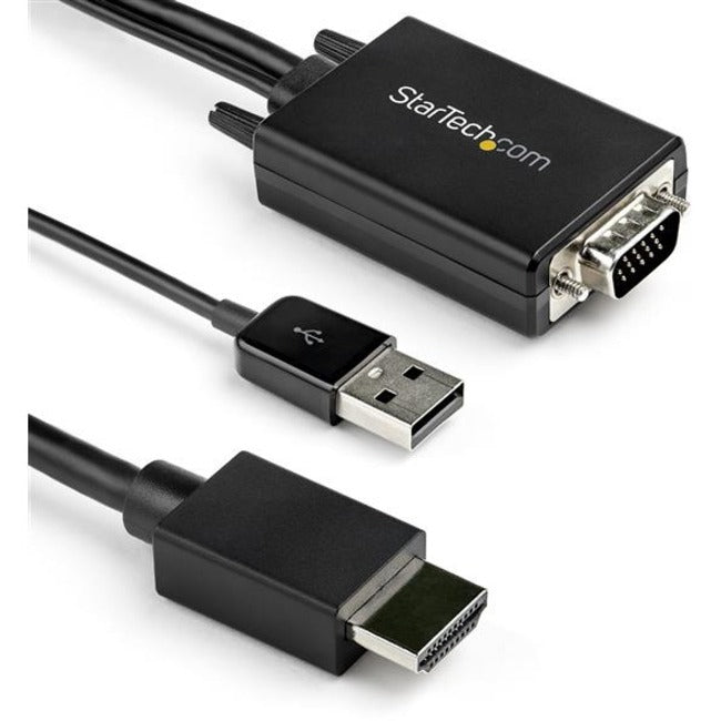 6 ft HDMI/USB/VGA Video Cable for Monitor, Video Device, Projector, Desktop Computer, Notebook, TV, Home Theater System, HDTV - First End: 1 x 19-pin HDMI 1.4 Digital Audio/Video - Male - Second End: 1 x 15-pin HD-15 - Male, 1 x 4-pin Powered USB 2.0 Type