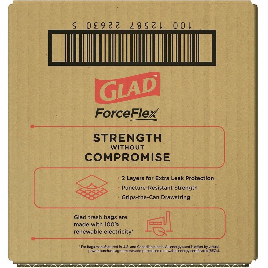 Glad ForceFlex Tall Kitchen Drawstring Trash Bags - Gain Lavender with Febreze Freshness - 13 gal Capacity - 25.38" Length x 23.75" Width x 0.72 mil (18 Micron) Thickness - Drawstring Closure - White - Home, Office/ - 1 Box