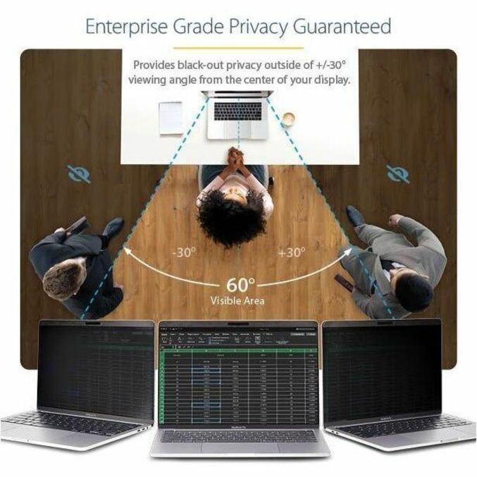 StarTech.com Privacy Screen Filter Transparent - For 13" Widescreen LCD MacBook - 16:10 - Dust Resistant, Scratch Resistant, Fingerprint Resistant - Plastic - Anti-glare - 1 Each - TAA Compliant