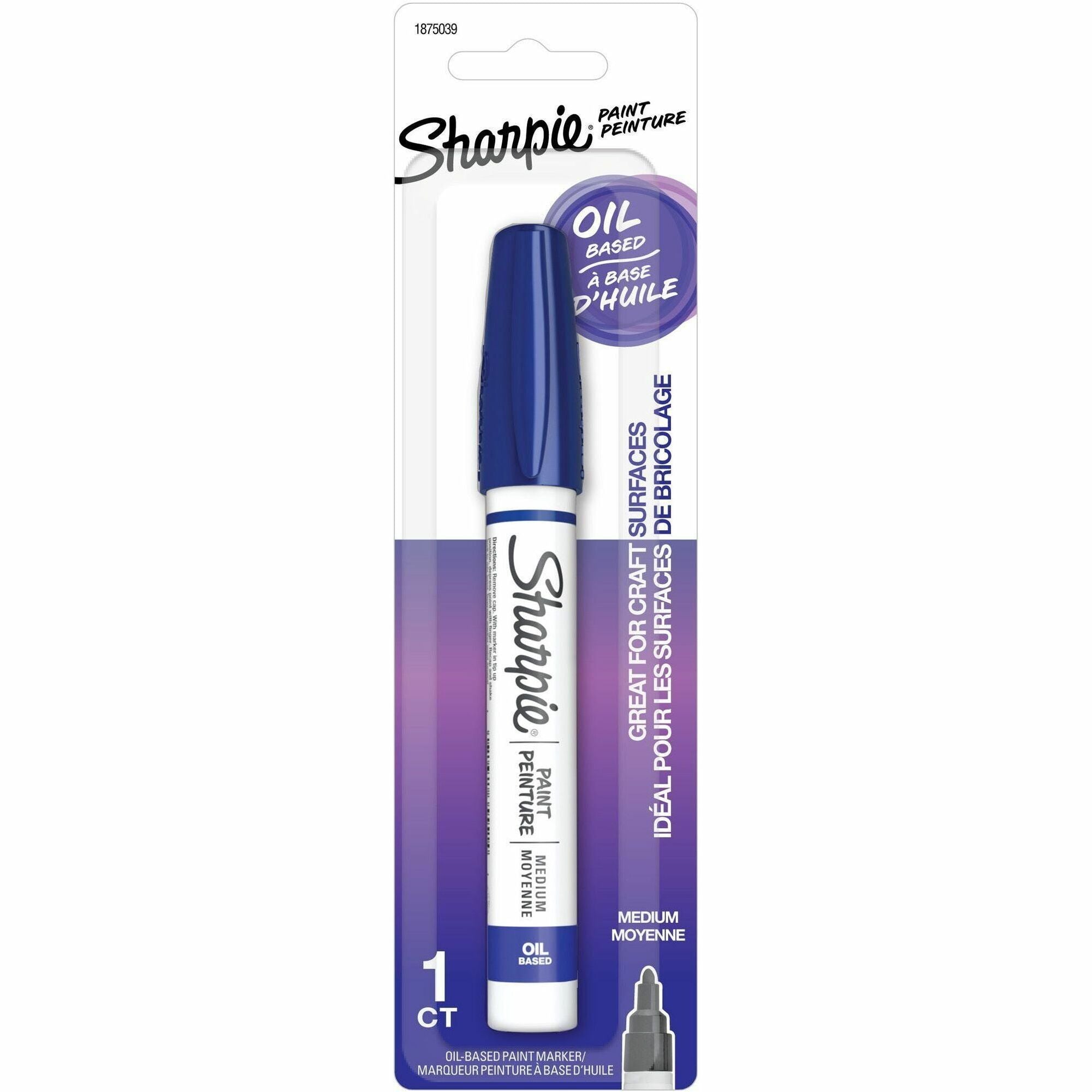 Sharpie Oil-Based Paint Markers - Medium Marker Point - Blue Ink - Oil Based - Metal Barrel - 1 Pack