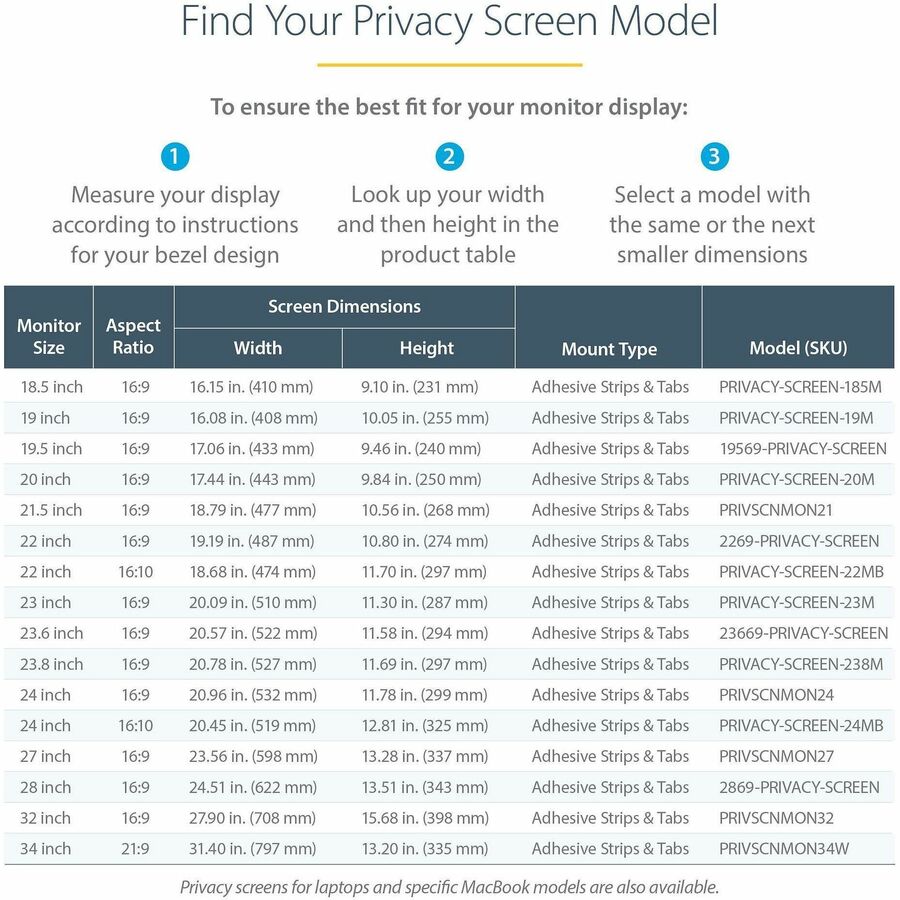StarTech.com 21.5in. Monitor Privacy Screen - Universal Transparent