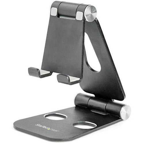 StarTech.com Universal Smartphone and Tablet Stand - Multi Angle - Foldable - Up to 13" Screen Support - 1.76 lb Load Capacity - 5.12" Height x 2.99" Width x 4.13" Depth - Desk - Aluminum - Black