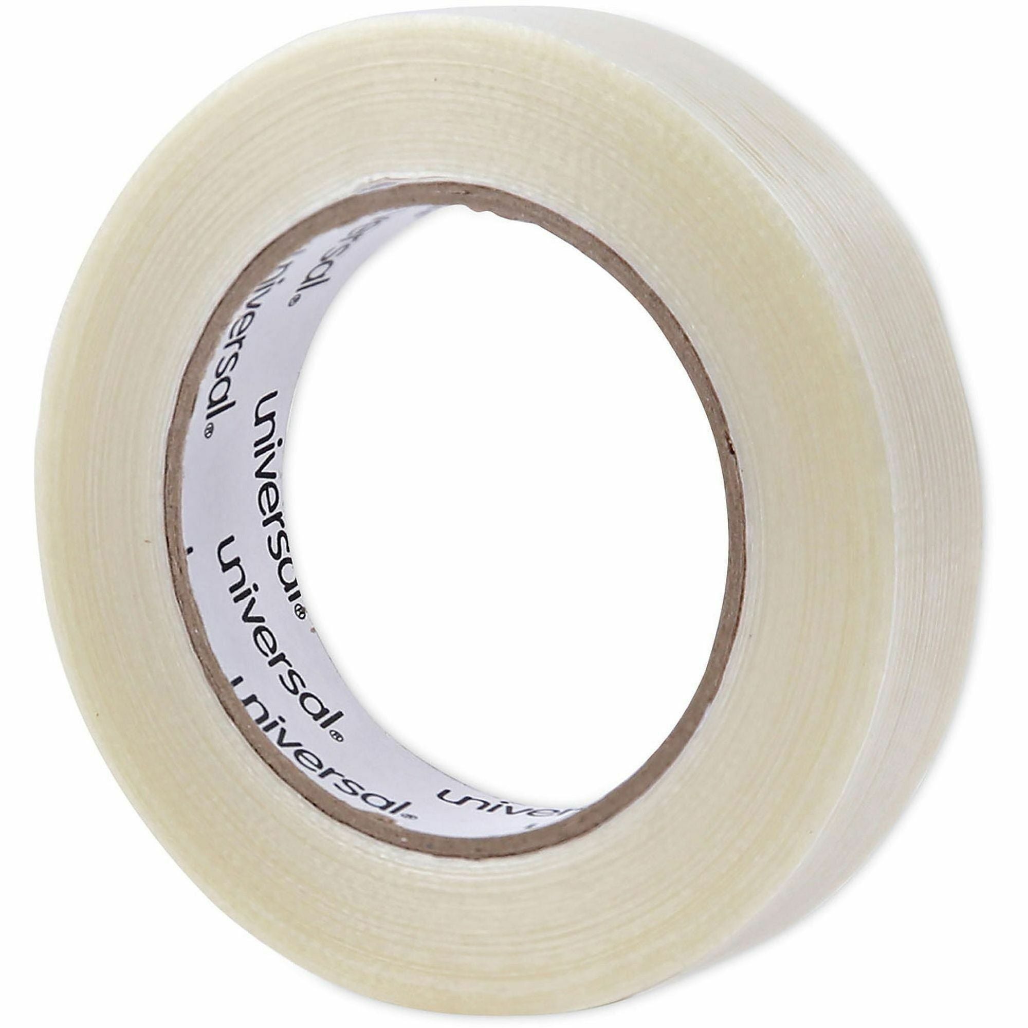 59.93 yd Length x 0.94" Width x 4.3 mil Thickness - 3" Core - Clear - Synthetic Rubber - Plastic Backing - 1 Roll