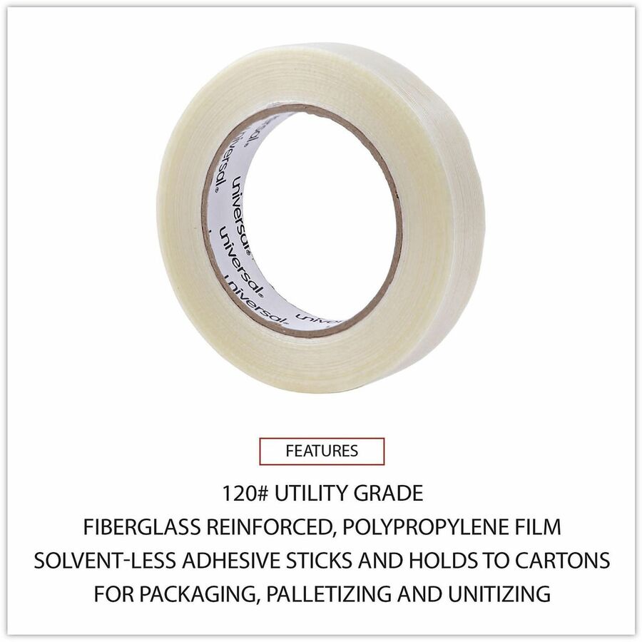 59.93 yd Length x 0.94" Width x 4.3 mil Thickness - 3" Core - Clear - Synthetic Rubber - Plastic Backing - 1 Roll