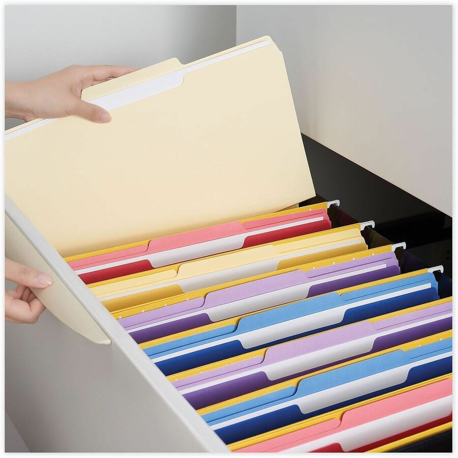 8 1/2" x 14" - 3/4" Expansion - Assorted Tab Position - 11 pt. - Manila - 100 Box