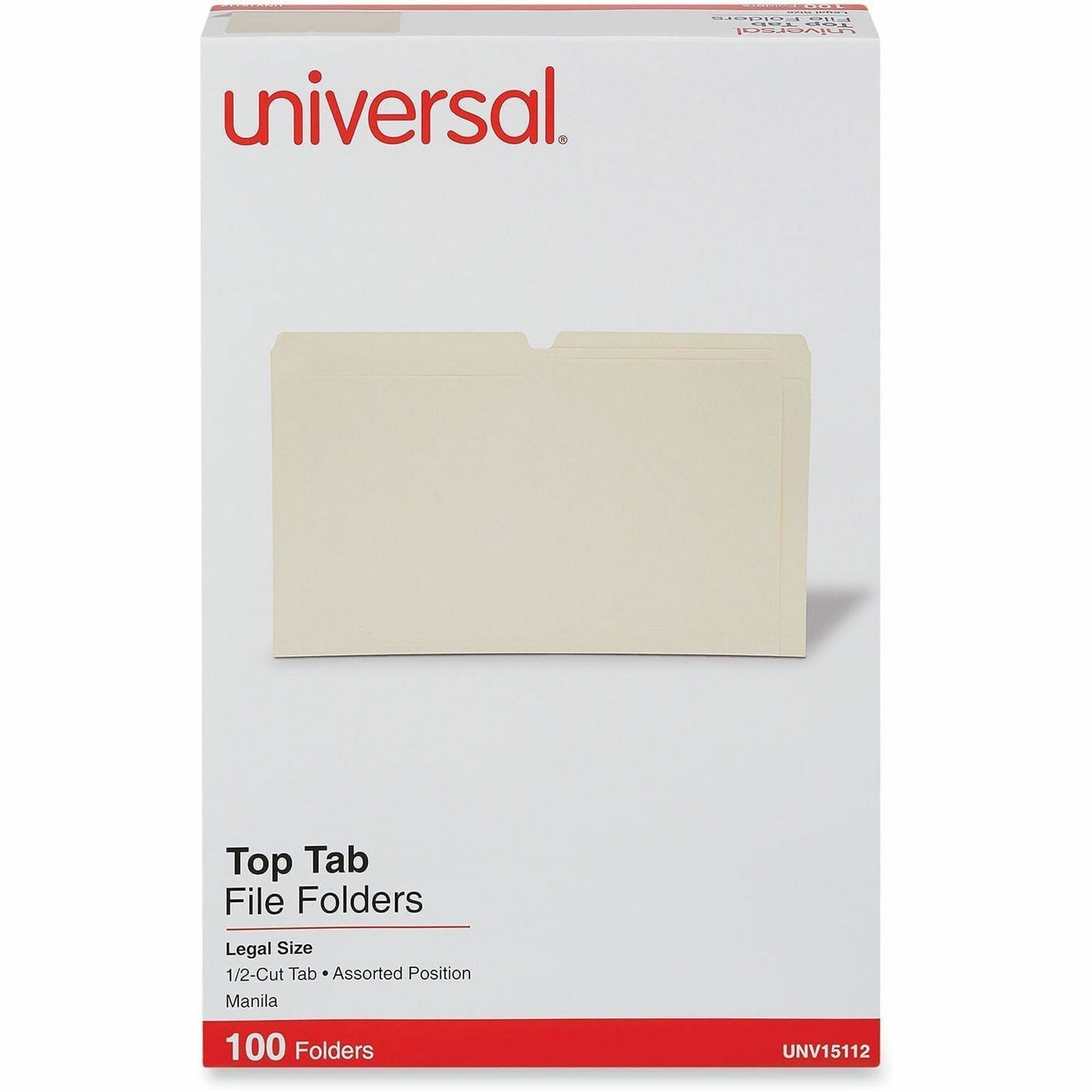 8 1/2" x 14" - 3/4" Expansion - Assorted Tab Position - 11 pt. - Manila - 100 Box