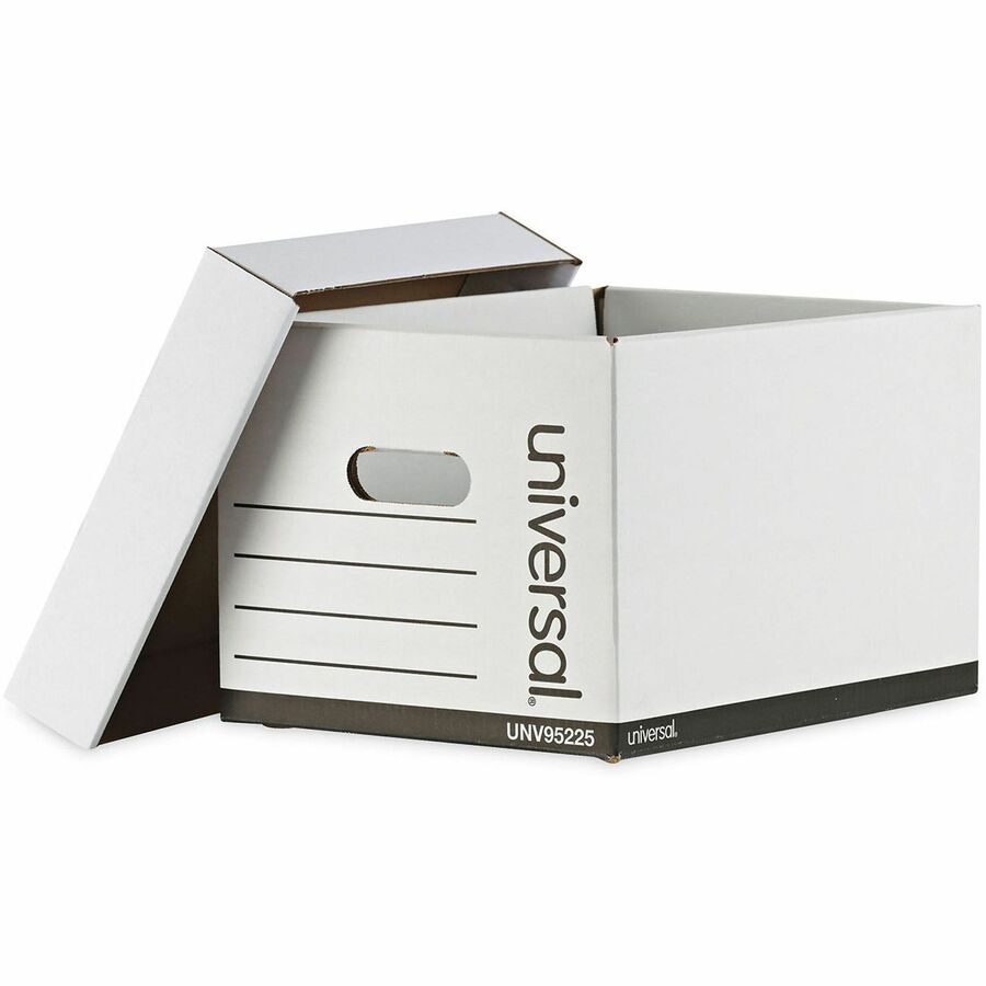 Universal Storage Case - Internal Dimensions: 12.13" Width x 15.13" Depth x 9.88" Height - Media Size Supported: Letter, Legal - Lift-off Closure - Heavy Duty - Stackable - Corrugated Fiberboard - White - For Box File - 12 / Carton