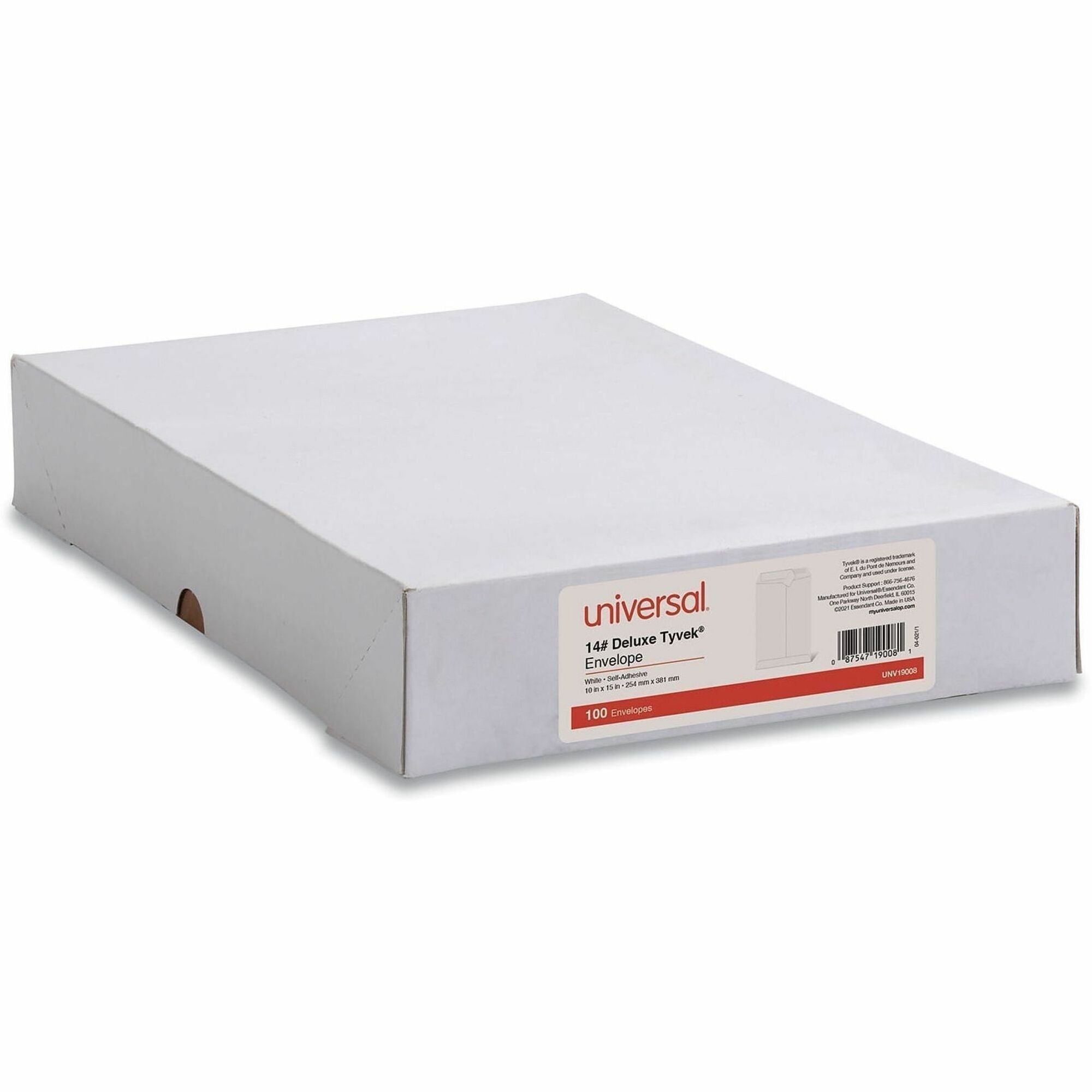 Universal Envelope - Catalog - #15 - 14 lb - Self Adhesive - White - Tyvek - 100 / Box