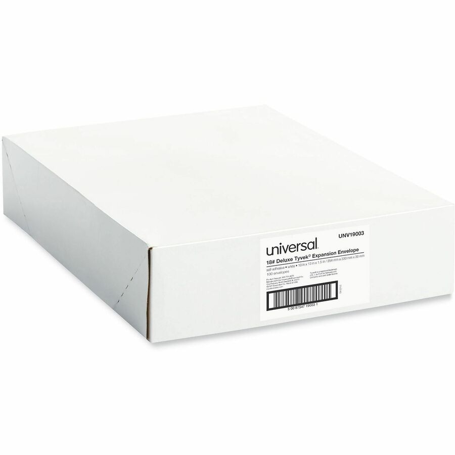 Universal Envelope, Catalog, #13 1/2, 18 lb, Self Adhesive, White Tyvek, 100/Box