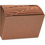 Universal 1/12 Tab Cut Letter Expanding File - 8 1/2" x 11" - Capacity7/8" Expansion - 12 Pocket(s) - Assorted Tab Position - Redrope - Redrope - 1 Each